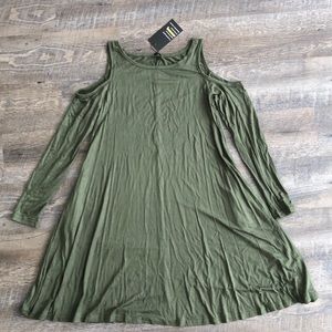 Cold shoulder green dress